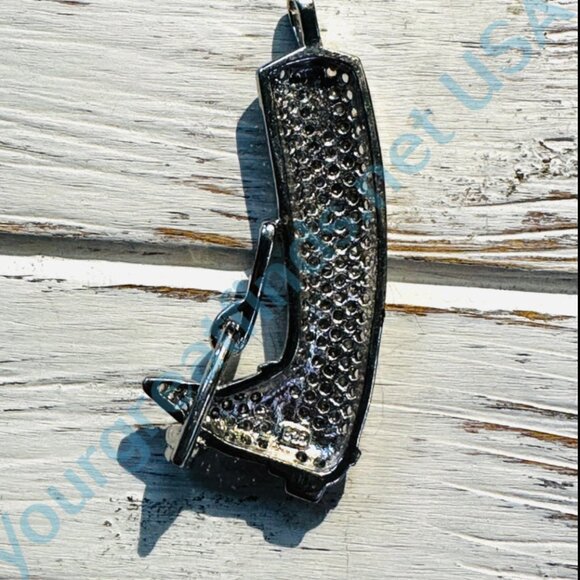 Kelly Herd Jewelry Pavé CZ Sterling Silver Dressage Boot Pendant - Picture 3 of 6